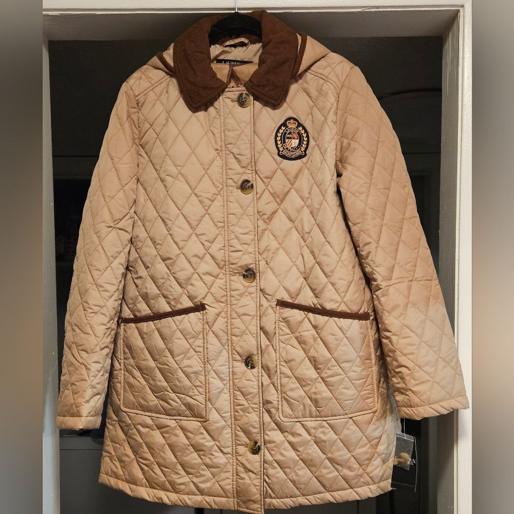 Lauren Ralph Embroidered Quilted Hooded Jacket Size:XL  NWT - Picture 3 of 11